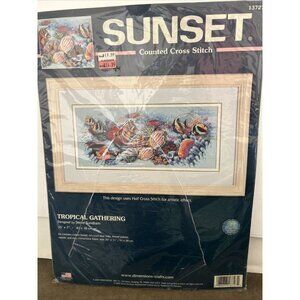 New Sunset Tropical Gathering Counted Cross Stitch Kit 13727 Coral Reef Fish Sea